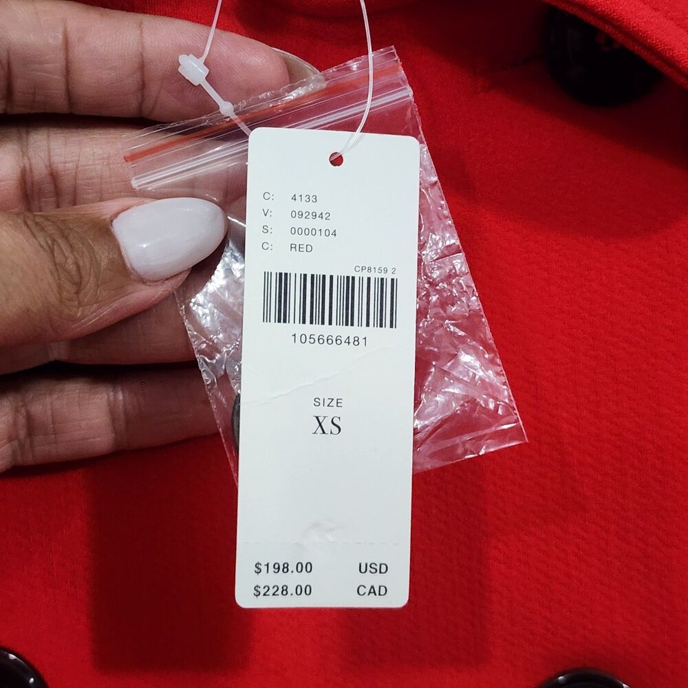 Anthropologie Maeve Fit & Flare Trench Pea Coat Double-breasted Button-Front XS - Picture 7 of 16